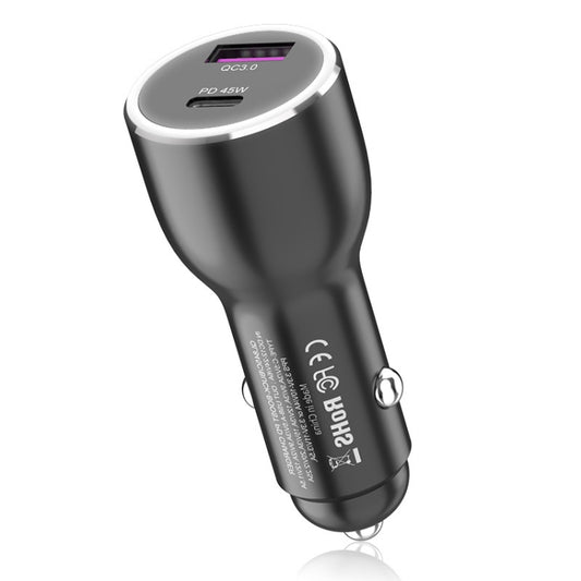 QL845C PD 45W USB-C / Type-C + QC 3.0 USB Car Charger(Black) - Car Charger by PMC Jewellery | Online Shopping South Africa | PMC Jewellery