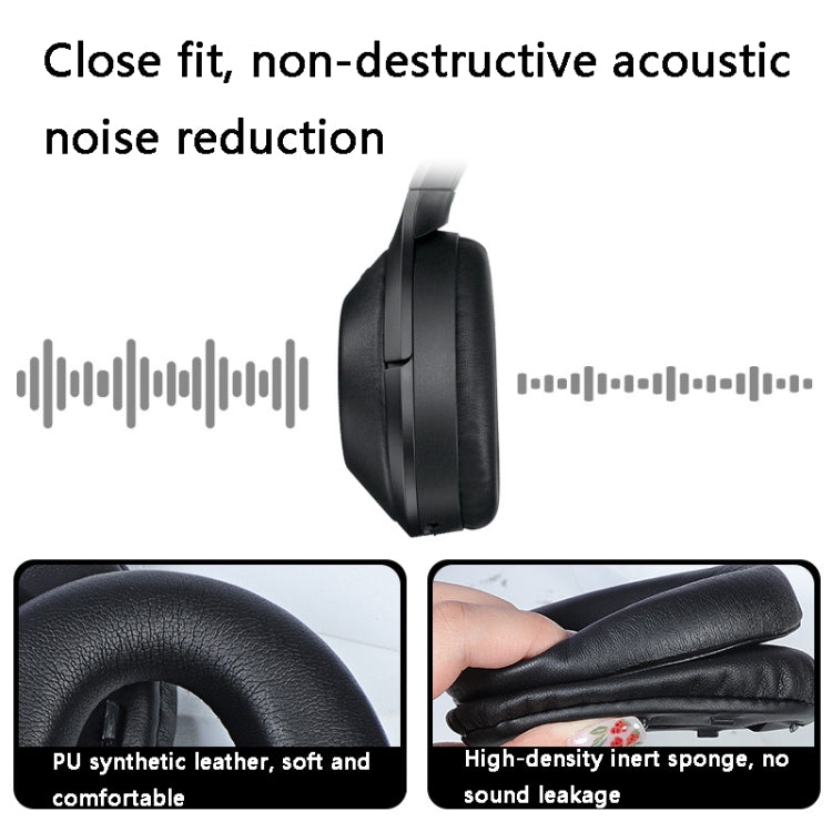 2 PCS Leather Headset Earmuffs for Sony 1000XM4 Black Protein Skin No Snap - Earmuff & Pad by PMC TechLife | Online Shopping South Africa | PMC TechLife