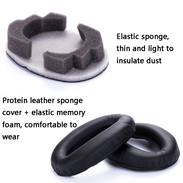 2 PCS Leather Headset Earmuffs for Sony 1000XM4 Champagne Lambskin No Snap - Earmuff & Pad by PMC TechLife | Online Shopping South Africa | PMC TechLife