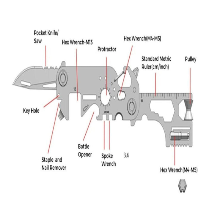 30 In 1 Outdoor Survival Folding EDC Tool(Pocketool) - Emergency Tools by PMC Jewellery | Online Shopping South Africa | PMC Jewellery