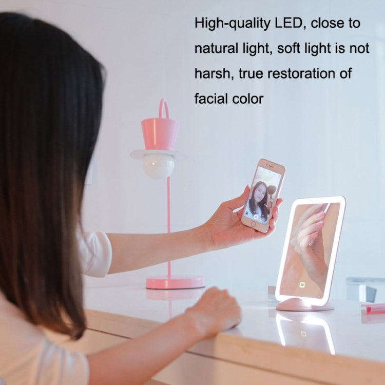 Flydee FD008-1 Portable LED Makeup Mirror With Bracket Wall Hanging Vertical Dual-Use Makeup Mirror(Pink) - Mirror by Flydee | Online Shopping South Africa | PMC Jewellery