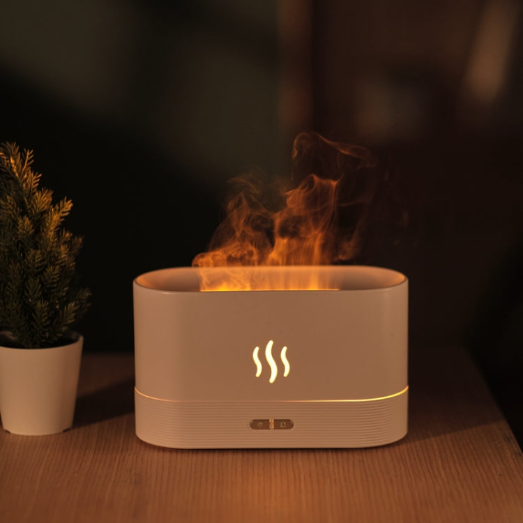 Flame Aroma Diffuser Night Light Humidifier(White) - Air Purifiers & Parts by PMC TechLife | Online Shopping South Africa | PMC TechLife