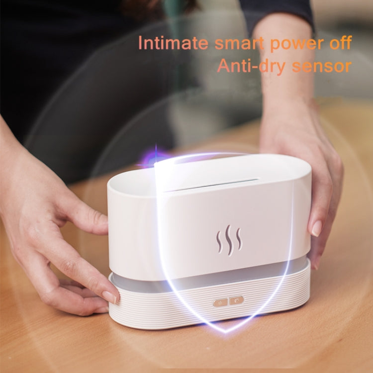 Flame Aroma Diffuser Night Light Humidifier(White) - Air Purifiers & Parts by PMC TechLife | Online Shopping South Africa | PMC TechLife
