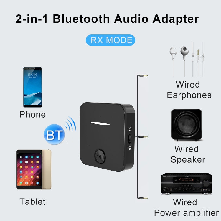 WB5 Bluetooth 5.0 Wireless Audio Adapter Receiver & Transmitter - Audio Receiver Transmitter by PMC TechLife | Online Shopping South Africa | PMC TechLife