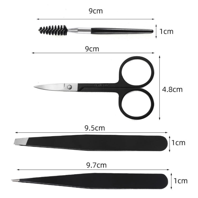 6-In-1 Stainless Steel Eyebrow Trimming Set(Black) - Eyes by PMC Jewellery | Online Shopping South Africa | PMC Jewellery