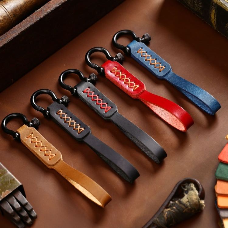 A001 Car Keychain Leather Long Key Rope(Oil Wax Black) - Key Rings by PMC TechLife | Online Shopping South Africa | PMC TechLife