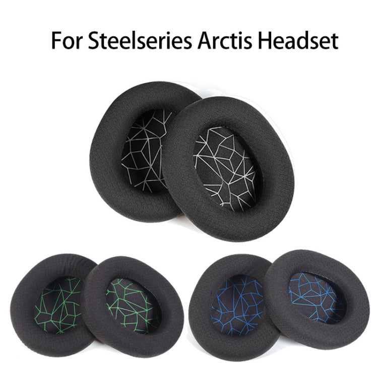 1 Pair Sponge Headset Pad for Steelseries Arctis Pro / Arctis 3 / 5 / 7(Green Print Mesh) - Earmuff & Pad by PMC Jewellery | Online Shopping South Africa | PMC Jewellery