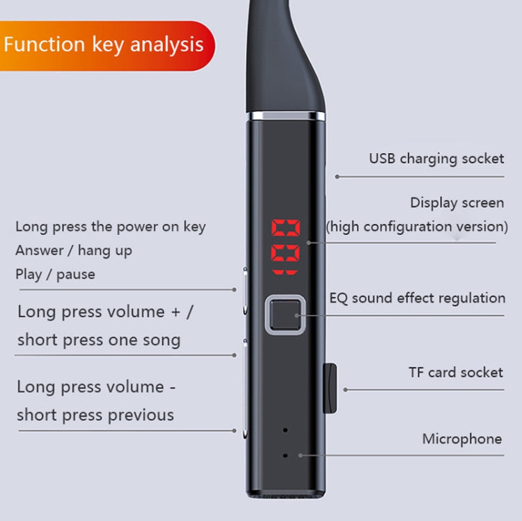S720 Neck-Mounted Bluetooth Headphone Support TF Card(Black) - Neck-mounted Earphone by PMC TechLife | Online Shopping South Africa | PMC TechLife
