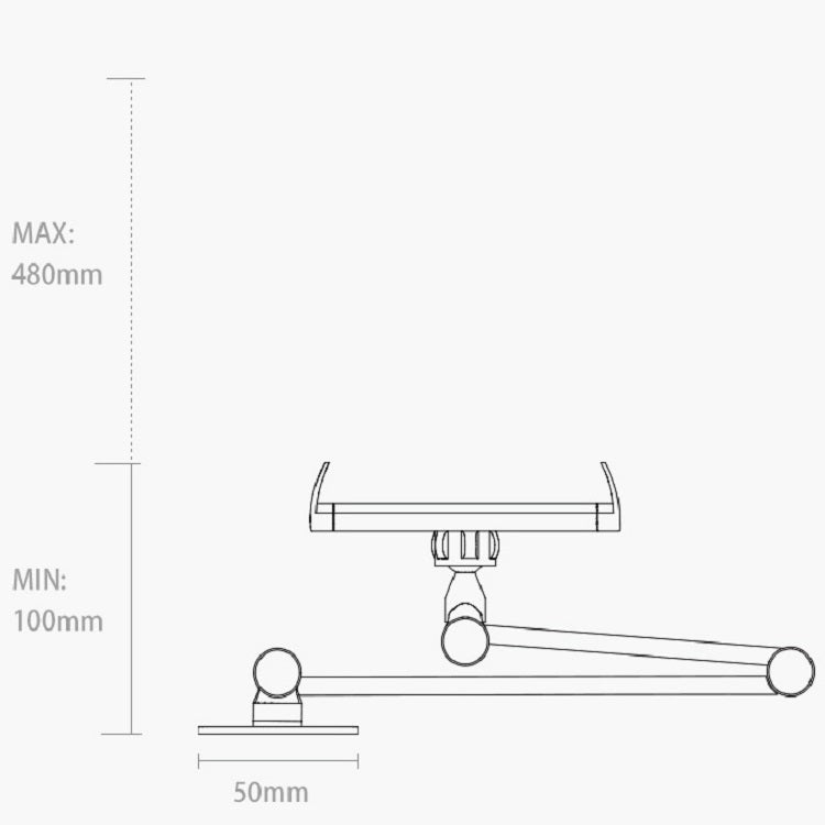 WS-2 Wall-Mounted Folding Telescopic Holder For Mobile Phone And Tablet(Black Gray) - free shipping - PMC TechLife - Order now!