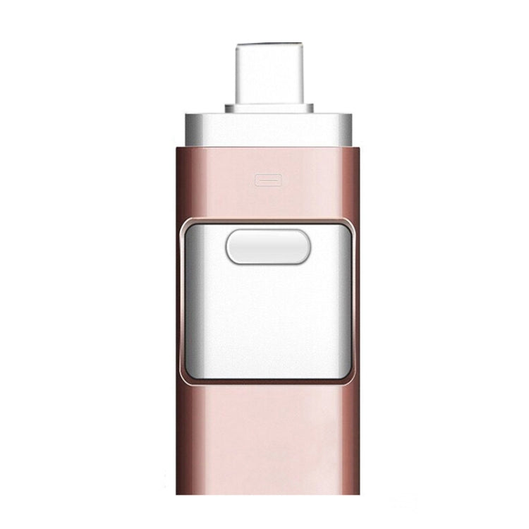 256GB Type-C + 8 Pin + USB 3.0  3 In 1 OTG Metal USB Flash Drive(Rose Gold) - U Disk & Card Reader by PMC TechLife | Online Shopping South Africa | PMC TechLife