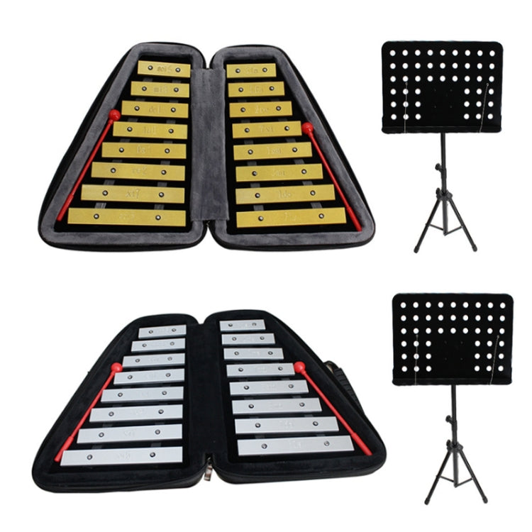 JZ-35 16-Tone Double Row Carillon Orff Percussion Instrument, Color: Golden With Shelf - Percussion Instruments by PMC TechLife | Online Shopping South Africa | PMC TechLife