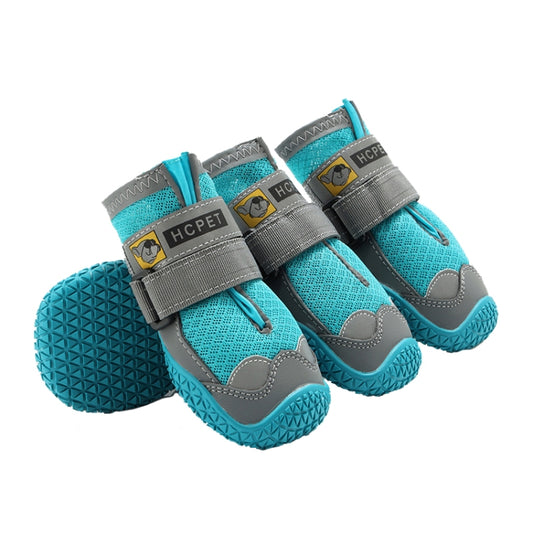 4 PCS / Set HCPET Dog Shoes Breathable Net Dog Shoes, Size: No.5 6cm(Blue) - Shoes by PMC Jewellery | Online Shopping South Africa | PMC Jewellery