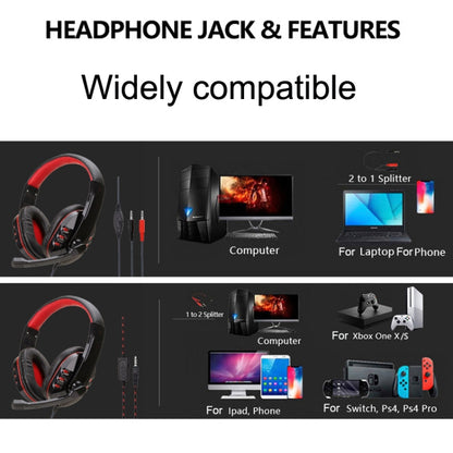 Soyto SY733MV Gaming Computer Headset For PC (Black Red) - Multimedia Headset by Soyto | Online Shopping South Africa | PMC Jewellery