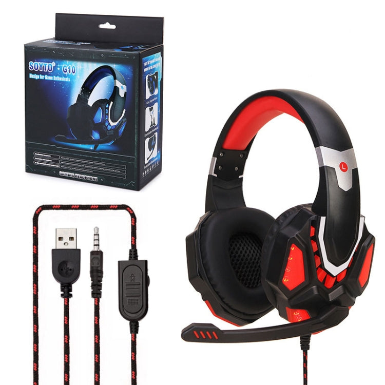 Soyto G10 Gaming Computer Headset For PC (Black Red) - Multimedia Headset by Soyto | Online Shopping South Africa | PMC Jewellery