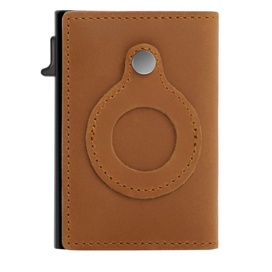 Anti-Theft Positioning Wallet Men Card Holder Mini Wallets For Airtag(Cowhide Dark Brown) - Wallet Series by PMC Jewellery | Online Shopping South Africa | PMC Jewellery