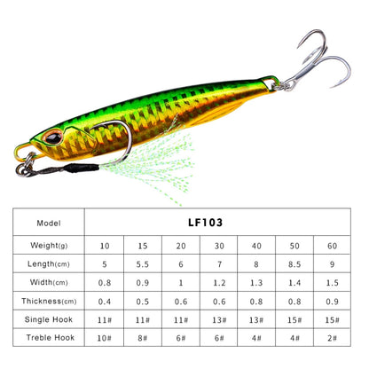 3 PCS PROBEROS LF103 Simulation Metal Sea Fishing Bait, Specification: 60g(H With Hook) - Fishing Lures by PROBEROS | Online Shopping South Africa | PMC Jewellery