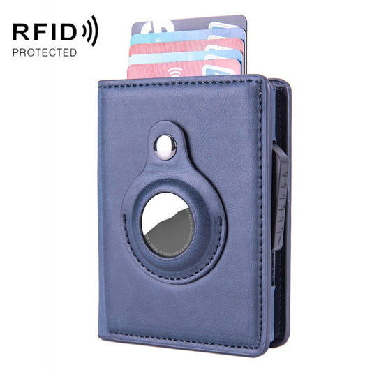 RFID Automatic Pop-Up Card Holder Multi-Function Locator Wallet For AirTag(Blue) - Wallet Series by PMC Jewellery | Online Shopping South Africa | PMC Jewellery