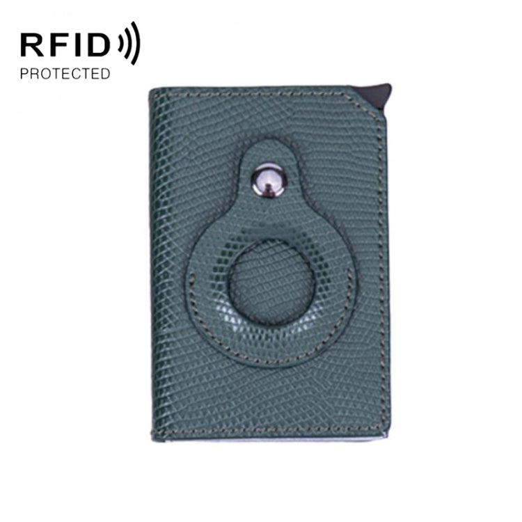 Lizard Pattern RFID Anti-Theft Card Holder With Tracker Hole For Airtag(Green) - Wallet Series by PMC Jewellery | Online Shopping South Africa | PMC Jewellery