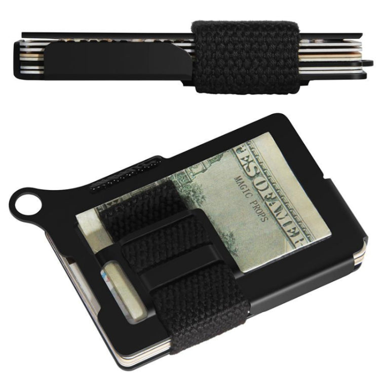 Metal Fabric Credit Card Holder Men Wallets(Black) - Card & Passport Bags by PMC TechLife | Online Shopping South Africa | PMC TechLife