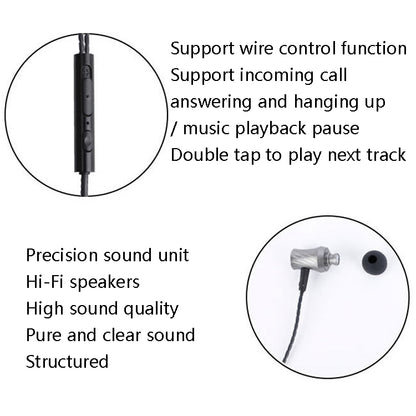 2 PCS TS1812 Type-C Plug In-Ear Digital Wired Earphone With Mic(Black) - Type-C Earphone by PMC Jewellery | Online Shopping South Africa | PMC Jewellery