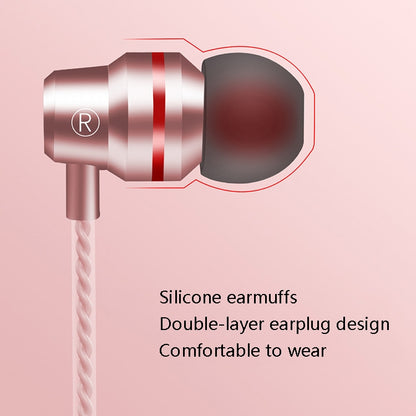2 PCS TS8 3.5mm In-Ear Metal Wired Control Phone Earphone(Silver Gray) - In Ear Wired Earphone by PMC Jewellery | Online Shopping South Africa | PMC Jewellery