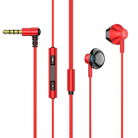 TS6800 3.5mm Metal Elbow Noise Cancelling Wired Game Earphone(Red) - Normal Style Earphone by PMC Jewellery | Online Shopping South Africa | PMC Jewellery