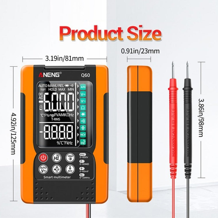 ANENG Automatic Intelligent High Precision Digital Multimeter, Specification: Q60 Intelligent(Red) - Digital Multimeter by ANENG | Online Shopping South Africa | PMC Jewellery | Buy Now Pay Later Mobicred