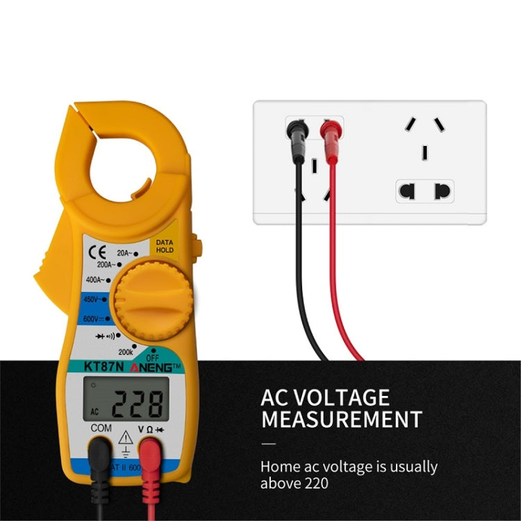 ANENG KT-87N Clamp Voltage And Current Measuring Multimeter(Yellow) - Digital Multimeter by ANENG | Online Shopping South Africa | PMC TechLife | Buy Now Pay Later Mobicred