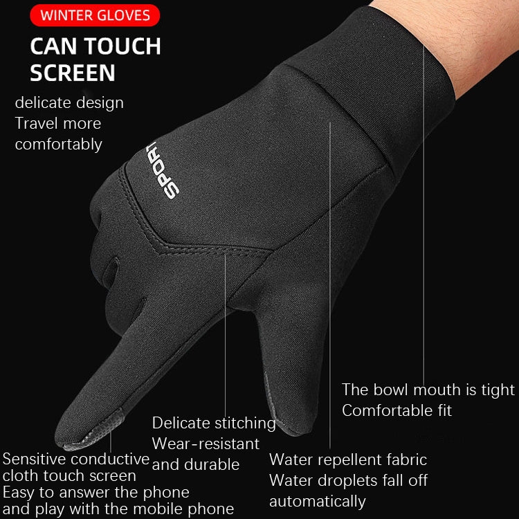 Outdoor Sports Velvet Anti-Slip Glove, Size: XL(Black) - Full Finger Gloves by PMC Jewellery | Online Shopping South Africa | PMC Jewellery