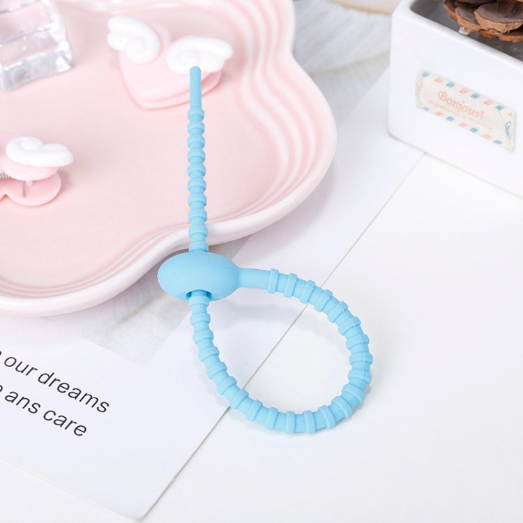 20 PCS Silicone Data Cable Storage Strap Cable Organizer(Blue) - Cable Organizer by PMC TechLife | Online Shopping South Africa | PMC TechLife