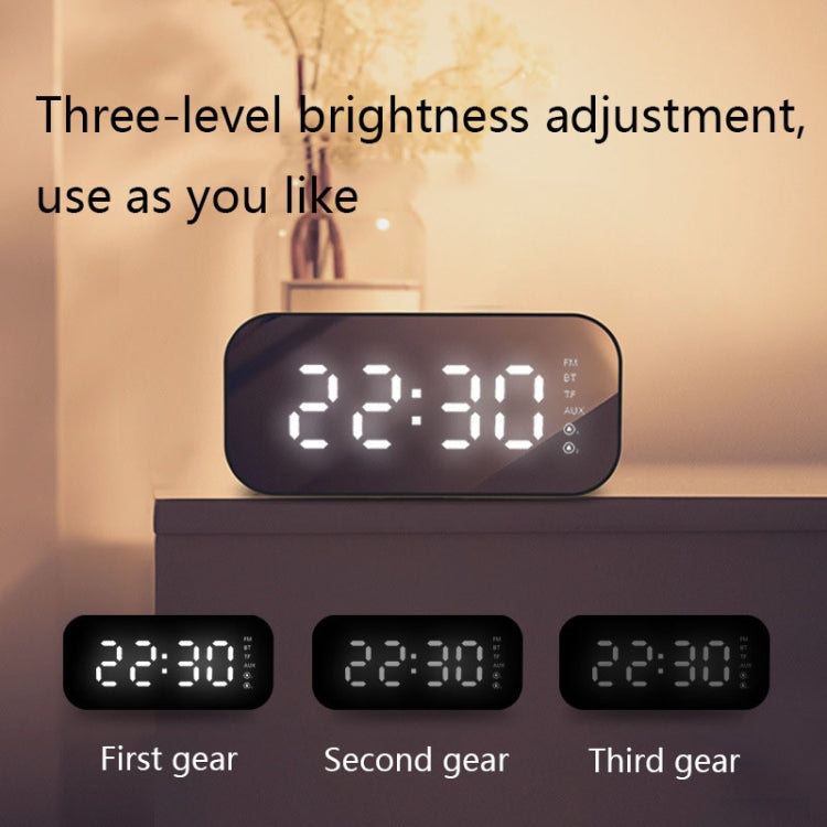 Havit M3 Subwoofer Mini Mirror Clock Bluetooth Speaker, Spsc: 1200mAh (White) - free shipping - PMC TechLife - Order now!