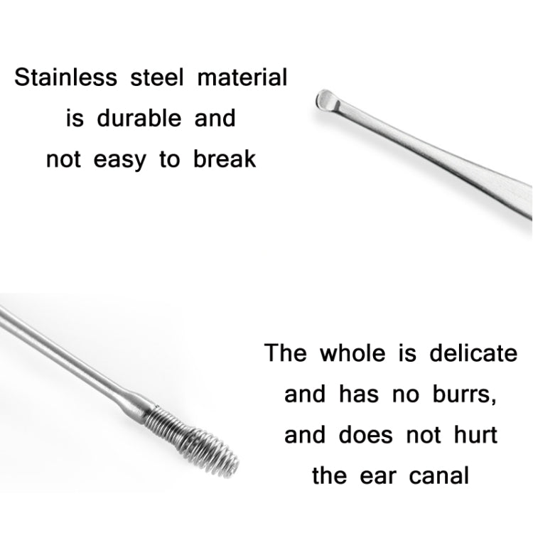 QILIZUO  3 Sets Stainless Steel Double-Ended Screw Ear Scoop - Ear Care Tools by PMC TechLife | Online Shopping South Africa | PMC TechLife