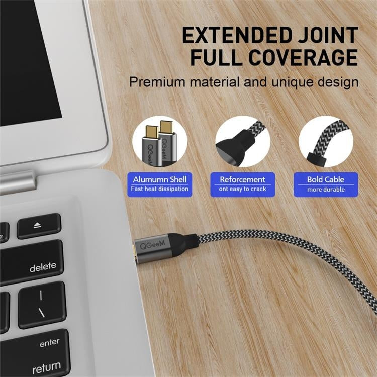 QGeeM QG-CC03 Type-C to Type-C USB3.1 Data Cable, Length: 1.2m(Black) - free shipping - PMC TechLife - Order now!