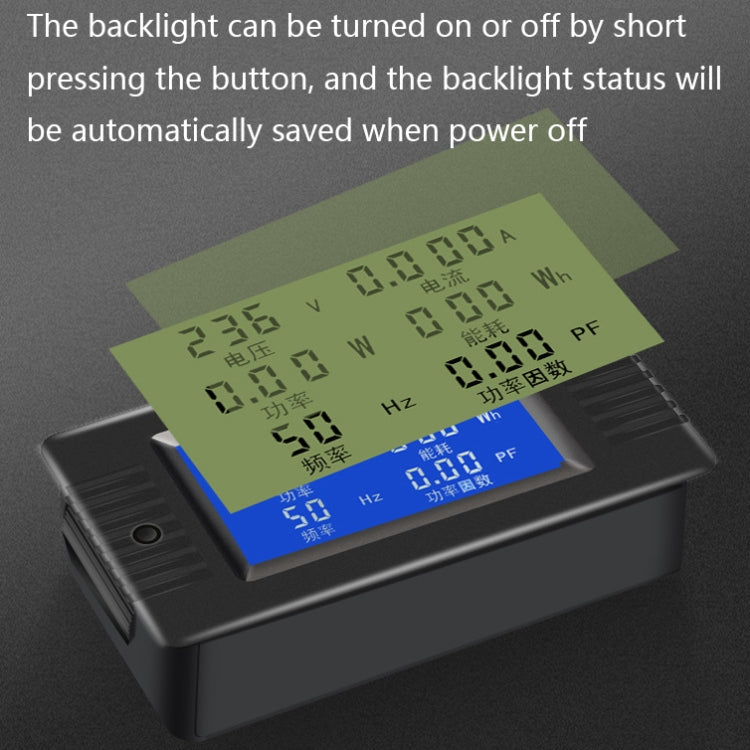 Peacefair English Version Multifunctional AC Digital Display Power Monitor, Specification: 10A - Current & Voltage Tester by Peacefair | Online Shopping South Africa | PMC TechLife | Buy Now Pay Later Mobicred