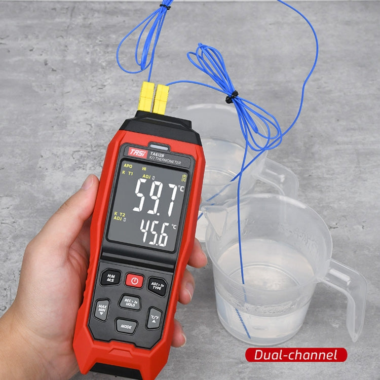 TASI Contact Temperature Meter K-Type Thermocouple Probe Thermometer, Style: TA612B Dual Channels - free shipping - PMC TechLife - Order now!