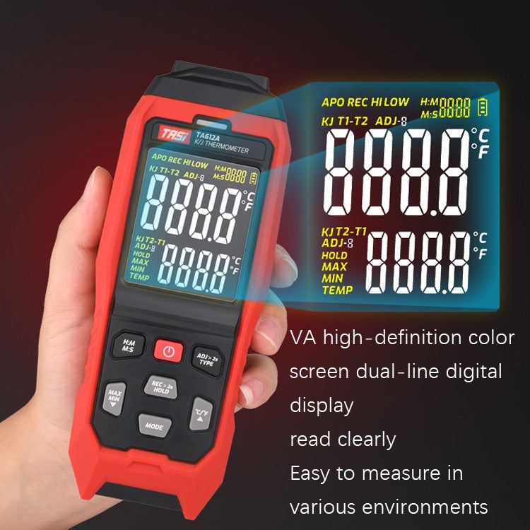 TASI Contact Temperature Meter K-Type Thermocouple Probe Thermometer, Style: TA612B Dual Channels - free shipping - PMC TechLife - Order now!