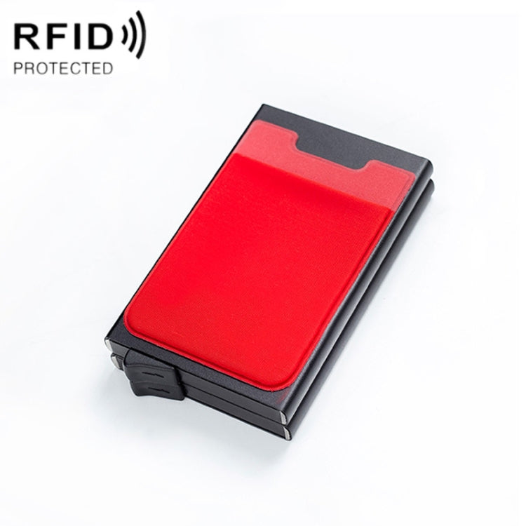 RFID Aluminum Alloy Anti-Degaussing Coin Card Holder(Black Red) - Antimagnetic RFID Package by PMC TechLife | Online Shopping South Africa | PMC TechLife | Buy Now Pay Later Mobicred