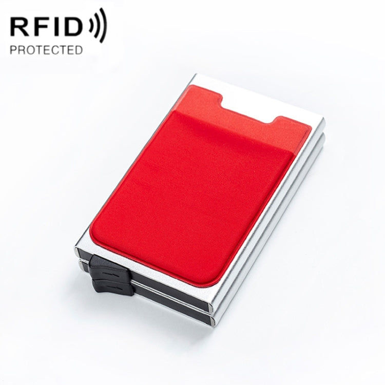 RFID Aluminum Alloy Anti-Degaussing Coin Card Holder(Silver Red) - Antimagnetic RFID Package by PMC TechLife | Online Shopping South Africa | PMC TechLife | Buy Now Pay Later Mobicred