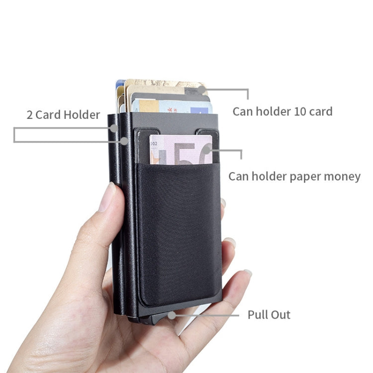RFID Aluminum Alloy Anti-Degaussing Coin Card Holder(Black Silver) - free shipping - PMC TechLife - Order now!