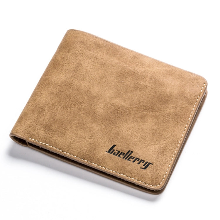Baellerry BLR1152 Men Short Wallet Vintage Frosted Two Fold Wallet(Coffee Horizontal) - free shipping - PMC TechLife - Order now!