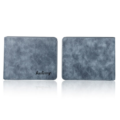 Baellerry BLR1152 Men Short Wallet Vintage Frosted Two Fold Wallet(Gray Horizontal) - Wallets by Baellerry | Online Shopping South Africa | PMC Jewellery