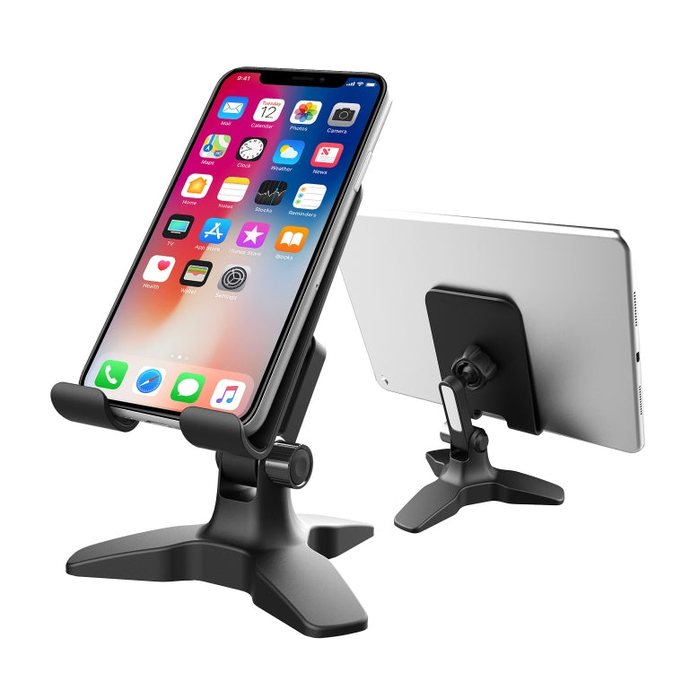 Portable Foldable Rotary Desktop Bracket Silicone Non-Slip Mobile Phone Bracket(Black) - Desktop Holder by PMC Jewellery | Online Shopping South Africa | PMC Jewellery