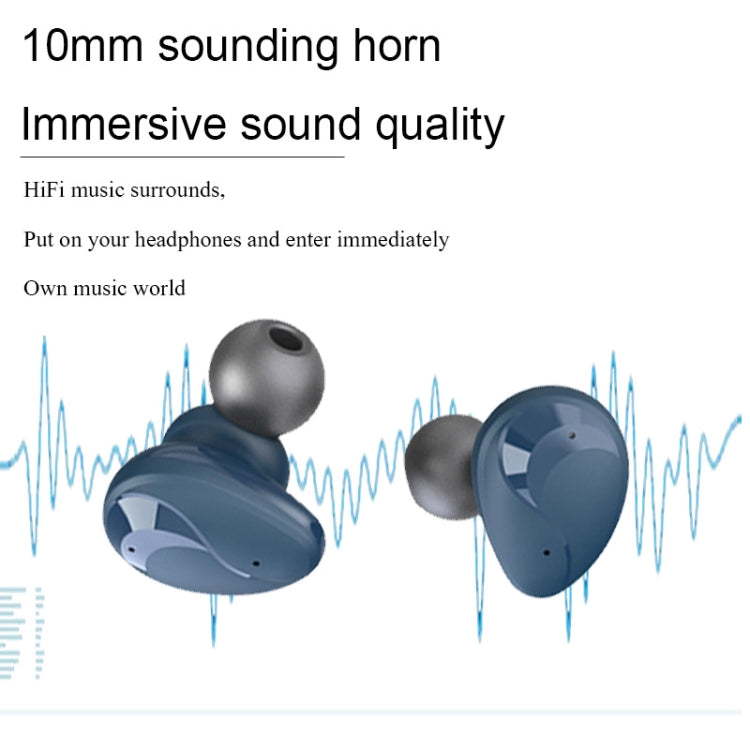 Mini Wireless With Charged Power Display ENC Bluetooth Headset(Black) - Bluetooth Earphone by PMC TechLife | Online Shopping South Africa | PMC TechLife