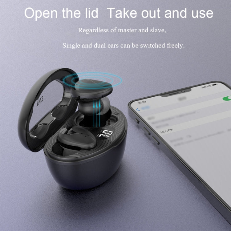 Mini Wireless With Charged Power Display ENC Bluetooth Headset(Blue) - Bluetooth Earphone by PMC TechLife | Online Shopping South Africa | PMC TechLife