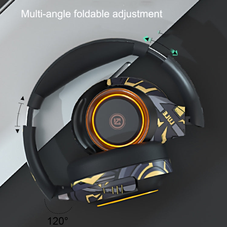 EL-A2 Gaming Ambient Light Folding Wireless Bluetooth Headset(Pink) - Headset & Headphone by PMC TechLife | Online Shopping South Africa | PMC TechLife