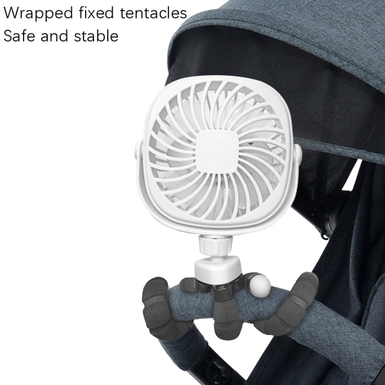 Octopus Stroller Deformation Fan Desktop Portable Handheld USB Small Fan, Colour: 1200mAh Black - free shipping - PMC TechLife - Order now!