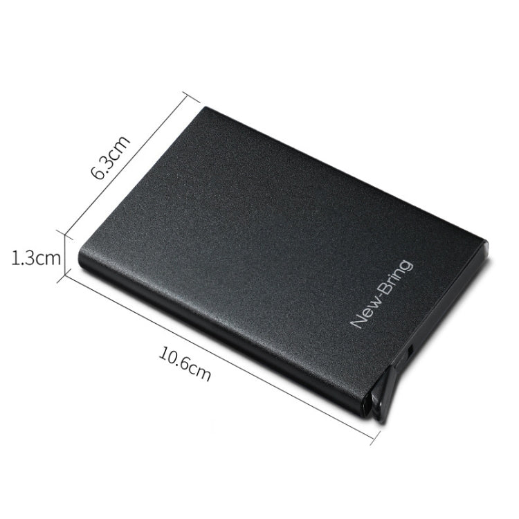 NEWBRING Metal Wallet Automatic Pop-up Anti-degaussing Card Holder, Colour: Gray With Back Stickers - free shipping - PMC TechLife - Order now!