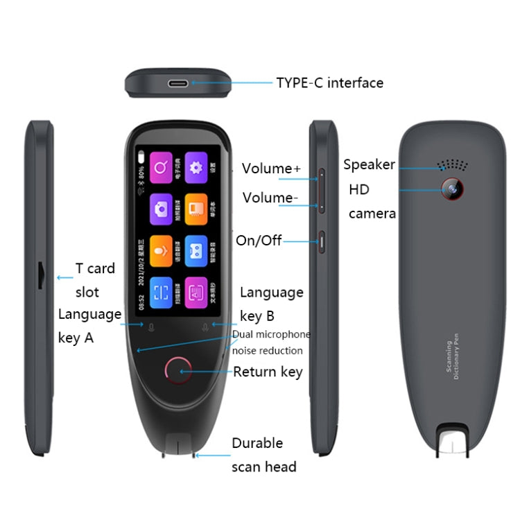 S50 Smart Text Scanning Translation Pen(Black) -  by PMC TechLife | Online Shopping South Africa | PMC TechLife