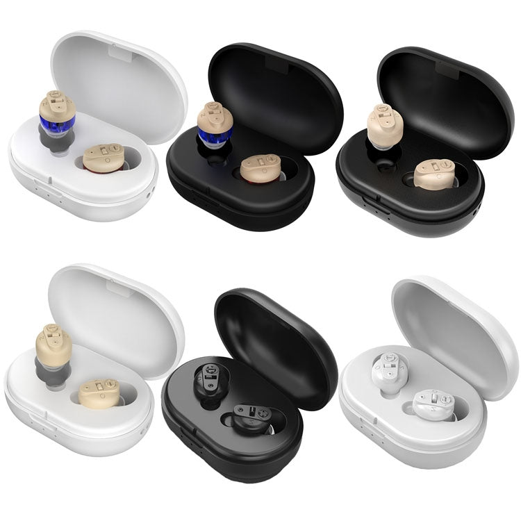Old People Voice Amplifier Sound Collector Hearing Aid(Red Blue Double Machine + Black Charging Bin) - Hearing Aids by PMC TechLife | Online Shopping South Africa | PMC TechLife