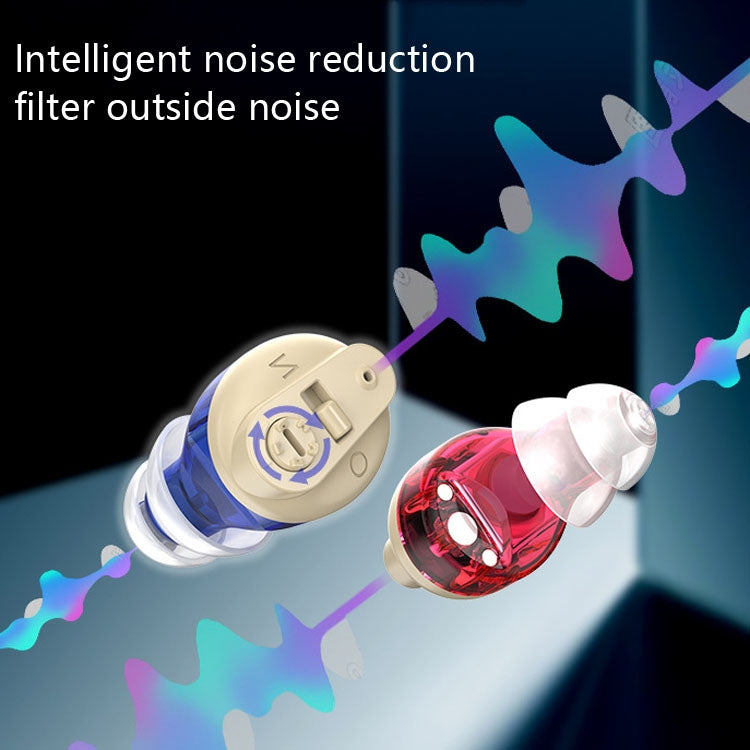 Old People Voice Amplifier Sound Collector Hearing Aid(Skin Color Double Machine + Black Charging Bin) - Hearing Aids by PMC TechLife | Online Shopping South Africa | PMC TechLife